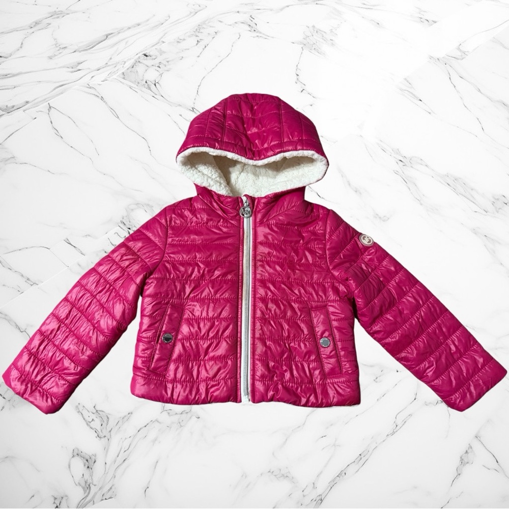 Michael Kors Toddler Puffer Hot Pink Jacket Size 3T (Play Condition)